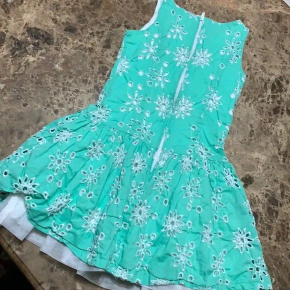 Floral eyelet dress fully‎ lined with tulle sz 10 - Picture 7 of 8